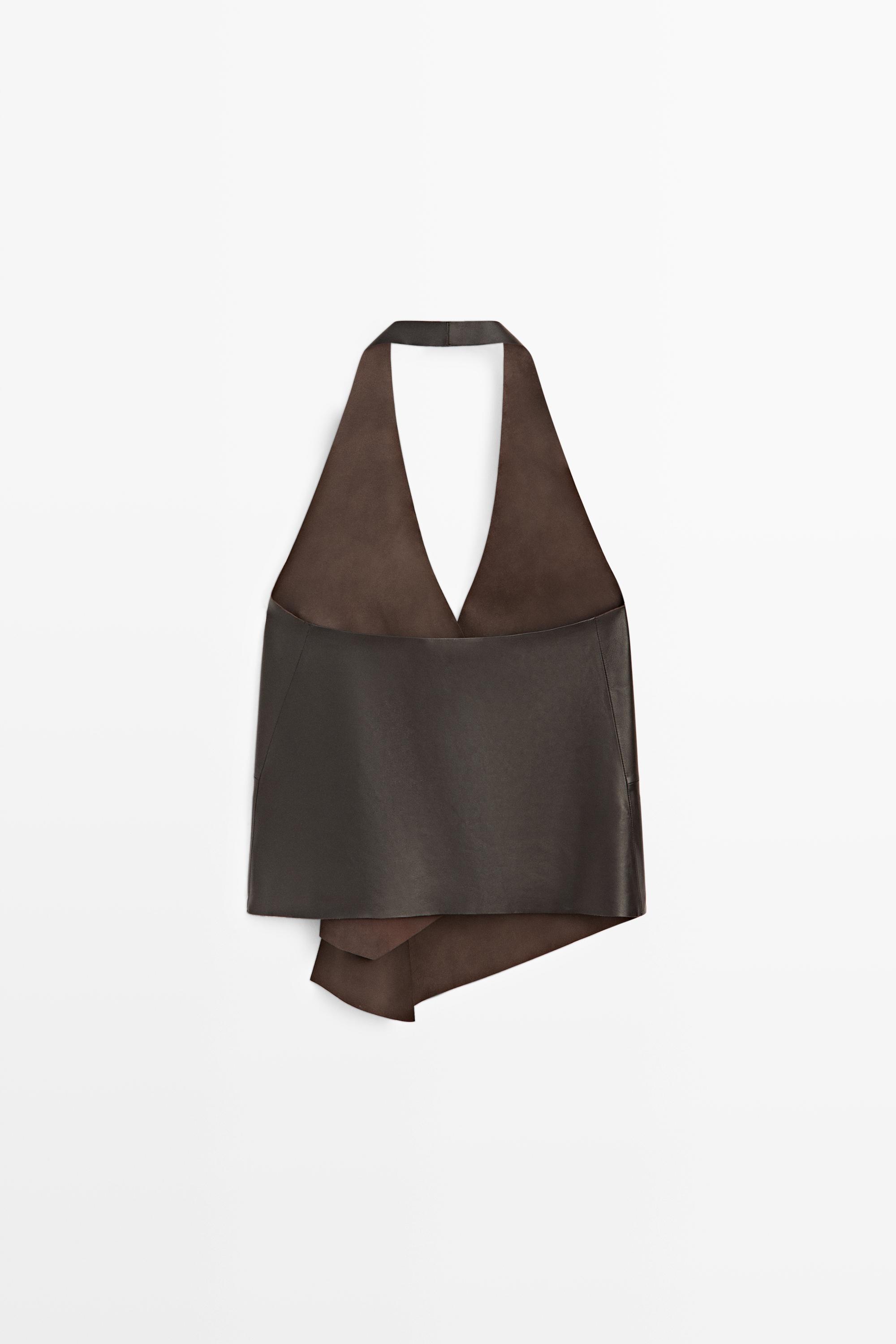 Nappa leather wrap top
